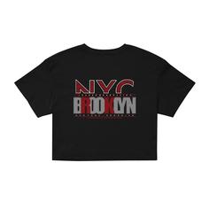 کراپ‌ تی‌شرت آستین کوتاه زنانه مدل CM33 مشکی طرح بروکلین