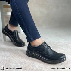 کفش طبی مردانه چرم طبیعی مدل دیپلمات بندی dipomat