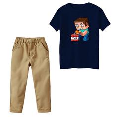 ست تی‌شرت و شلوار پسرانه مدل ماینکرفت کد 12 رنگ سرمه ای