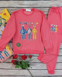 بلوز و شلوار دخترانه سایز بزرگ مدل زرافه نگین دار