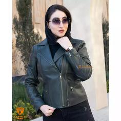 کاپشن چرم زنانه مدل دو زیپ کوتاه