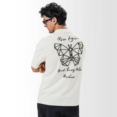 تیشرت اورسایز مردانه مدل گلدوزی پروانه طرح Rise Again