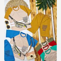 تیشرت شلوارک پسرانه تیشرت شلوارک خردلی