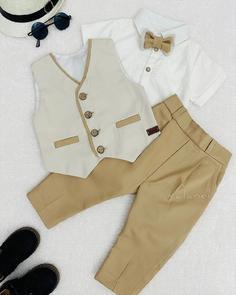 ست جلیقه شلوار ۴ تکه پسرانه مدل نریمان برند شیکسون