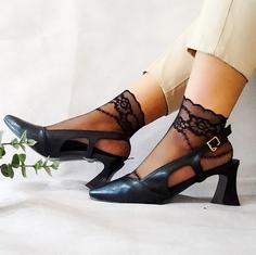 جوراب تمام گیپور طرح زنجیره گل