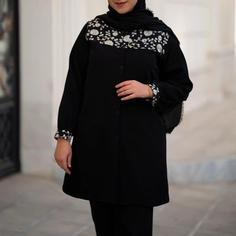 مانتو مشکی سنتی باخرج کارسوزن دوزی