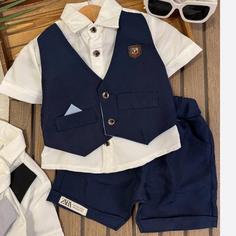 دو تیکه اردلان ست مجلسی پسرانه جلیقه شلوارک1تا3سال