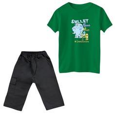 ست تی‌شرت و شلوارک پسرانه مدل سالیوان و دوستان رنگ سبز  