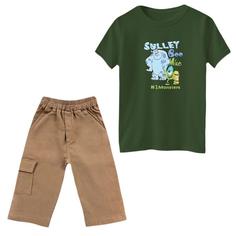 ست تی‌شرت و شلوارک پسرانه مدل سالیوان و دوستان رنگ یشمی