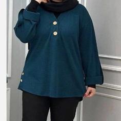 شومیز زنانه تونیک مراکشی دکمه دار مناسب سایز 38 تا 48