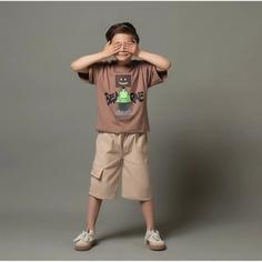 ست تیشرت شلوارک طرح ربات پسرانه مناسب 2 تا 9 سال