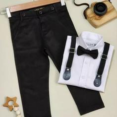 ست پسرانه 4 تیکه مجلسی ،پیراهن،شلوار،پاپیون و ساسبند سایز 1 تا 5 سال