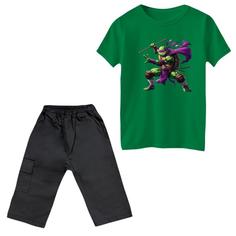 ست تی‌شرت و شلوارک پسرانه مدل لاکپشت های نینجا کد 12 رنگ سبز