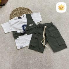 تیشرت شلوارک پسرانه مدل جلیقه کتان جنس فوق عالی مناسب 2 تا 10 سال