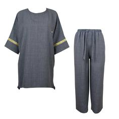 ست تونیک و شلوار شانتون زنانه رنگ طوسی