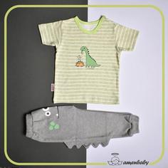 لباس راحتی نوزاد و کودک،ست آستین کوتاه و شلوار، برند لوپتو، ایرانی، طرح دینو.