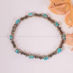 دستبند فیروزه زنانه کد 1990