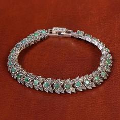 دستبند زمرد زنانه کد 21635