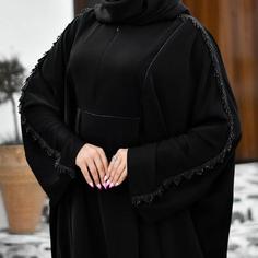 مانتو عبایی جواهردوزی شده دارای زیپ مخفی و بند تنظیم فرس سایز تا 60