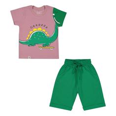 ست تی شرت و شلوارک پسرانه سون پون مدل 13911156 رنگ صورتی