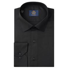 پیراهن مردانه مشکی (Jet Black) آستین بلند یقه برگردان - برند باوی
