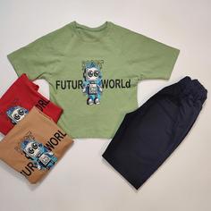 تیشرت شلوارک کتان دخترانه پسرانه FUTUR