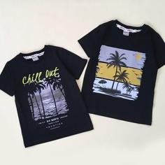 تیشرت پسرانه تک مشکی طرح نخل