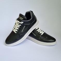 تخفیف عااالی کفش اسپرت مردانه مدل اسکیچرز بسیار مقاوم و محکم رنگ مشکی زیره سفید