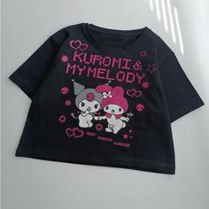 تیشرت کراپ دخترانه کرومی مشکی