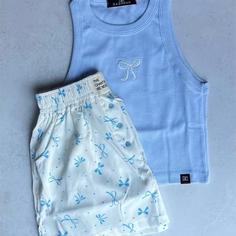 ست کراپ تاپ و شلوارک زنانه و دخترانه 