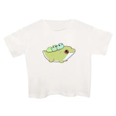 کراپتی شرت آستین کوتاه زنانه مدل تمساح بامزهمدل 1