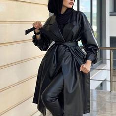 پالتو زنانه آستر دار چرم قد قابل تغییر رنگبندی سایز 36 تا 60         