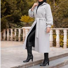 پالتو زنانه بلند فوتر کجراه آستردار مدل پروانه         