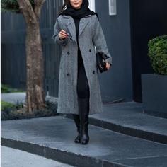 پالتو زنانه بلند پشمی ضخیم آستردار مدل شیدا         