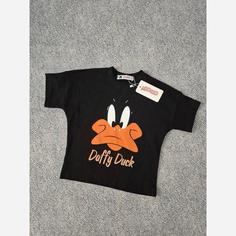 تیشرت کراپ مشکی نخی پسرانه