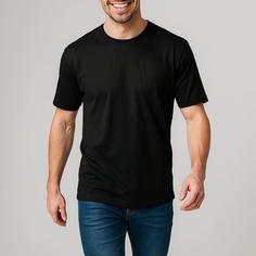 تی شرت آستین کوتاه مردانه مدل فیت رنگ مشکی