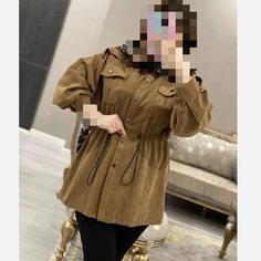 مانتو زنانه پاییزه مخمل کبریتی درشت کمر گت رنگ بندی از 36 تا 60