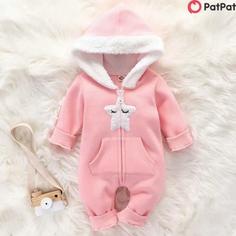 سرهمی گرم کلاهدار نوزاد و کودک توکُرکی وارداتی صورتی ستاره مارک اورجینال پت پت