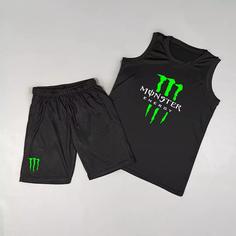 ست رکابی (تاپ) و شلوارک حلقه ای بدنسازی | ورزشی مدل MONSTER ENERGY