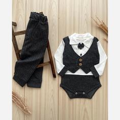 لباس نوزادی پسرانه بادی شلوار جلیقه ای 