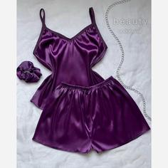 لباس خواب ساتن ساده عمده چهارتایی