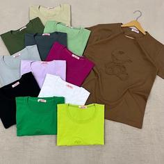 تیشرت زنانه نخی طرح برجسته کودک ، فری سایز 42-36 ، سوپرپنبه