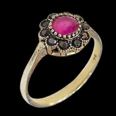 انگشتر نقره یاقوت زنانه مدل سیاه قلم کد 400