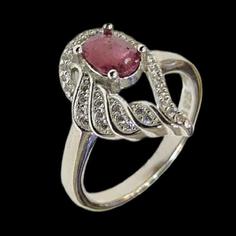 انگشتر نقره یاقوت زنانه مدل آبکاری رادیوم کد 6111