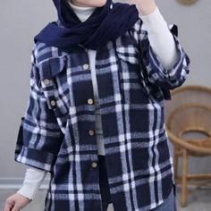 پالتو جیب صلیبی - ( فری سایز تا 48 ) - پالتو زنانه - پالتو چهار خونه - پالتو پشمی - پالتو دخترانه - شکت پشمی - 