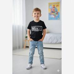 تیشرت پسرانه تک رنگ مشکی سایز 50/55