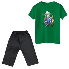 ست تی‌شرت و شلوارک پسرانه مدل امانگ آس کد 5 رنگ سبز