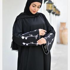 مانتو عبایی گلسا جنس کرپ ندا اماراتی