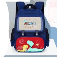 کوله مدرسه پسرانه کیف دبستان و پیش دبستان دایناسور بند شبرنگ دار