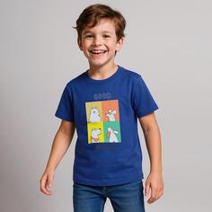 تی شرت آستین کوتاه پسرانه مون‌سا مدل پاپی رنگ آبی